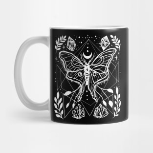 Lunar Moth, Crystals, Sacred Geometry, Witchy, Punk, Goth Mug